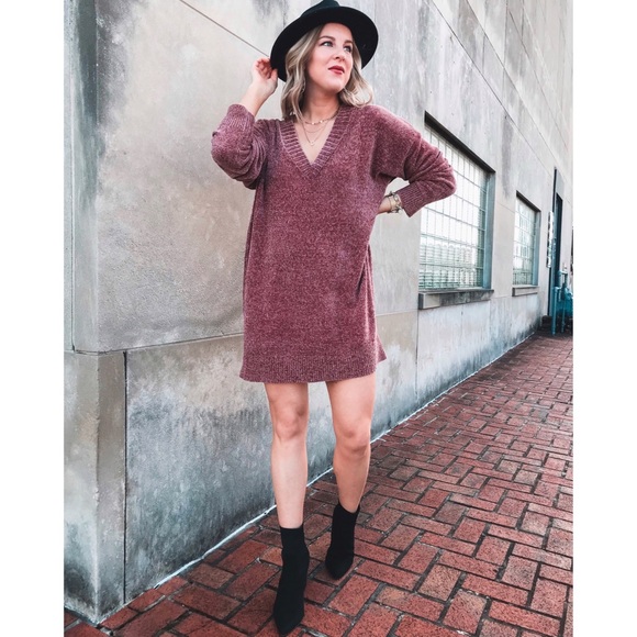 express chenille sweater dress